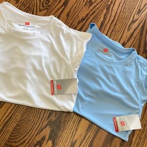 TWO NWT Hanes Long Sleeve Shirts Medium